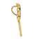14k Yellow Gold Textured Lab Created Opal Palm Tree Slide