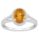 8x6mm Oval Citrine 1/4 ctw Diamond Rhodium Over Sterling Silver Halo Ring