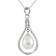 8-9mm Drop White Cultured Freshwater Pearl and CZ Rhodium Over Sterling
Silver Pendant