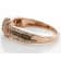 Red And White Diamond 10k Rose Gold Band Ring 0.75ctw