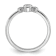 Rhodium Over 14K Gold Petite Pear Diamond Ring 0.13ctw
