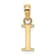 14k Yellow Gold Polished Block Letter I Initial Pendant