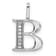 14K White Gold Diamond Letter B Initial Pendant