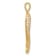 14k Yellow Gold Polished Cubic Zirconia Large Italian Horn Pendant