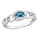 London Blue Topaz & Diamond 10K White Gold Link Ring 0.44ctw