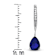 Sapphire Color CZ Teardrop Drop Earrings In Sterling Silver