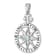 Rhodium Over Sterling Silver Blue Cubic Zirconia Compass Rose with Small
Anchor Pendant
