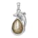 Rhodium Over Sterling Silver Polished Crystal Dolphin Pendant