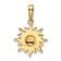 14k Two-tone Gold Diamond-Cut Sun Pendant