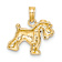 14k Yellow Gold Textured Schnauzer Dog Pendant
