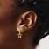 14k Yellow Gold Polished and Diamond-Cut Star Dangle Earrings