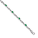 Rhodium Over 14k White Gold Diamond and Emerald Bracelet
