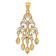 14k Yellow Gold Polished and Diamond-Cut Chandelier Pendant