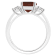 8mm Round Garnet And White Topaz Rhodium Over Sterling Silver 3-Stone Ring