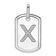 Rhodium Over 14k White Gold Diamond Initial X Dog Tag Charm