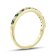 Emerald and Diamond 14k Yellow Gold Anniversary Band Ring 0.35ctw