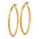 14K Yellow Gold 1 9/16" Polished Diamond-Cut and Brushed Hoop Earrings
