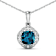 2.15ctw 14K White Gold Blue London Blue Topaz and White Diamond Pendant
with 18 inch Cable Chain