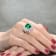 Green Cubic Zirconia, Rhodium Plated over Sterling Silver Ring