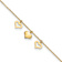 10k Yellow Gold 3 Hearts Charm Cable Link Anklet