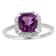 Purple Amethyst with Moissanite Accents Rhodium Over Sterling Silver
Asscher Cut Ring