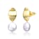 Coin Pearl Drop Earrings In 14K Gold Over Sterling Silver