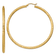 14k Yellow Gold Diamond-cut 2 9/16" Round Hoop Earrings