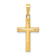 14k Yellow Gold Polished and Textured Latin Cross Pendant