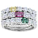 Multi-Color Moissanite Stackable Ring Set In Platinum-Enhanced Sterling
Silver 2.85ctw Diamond Equivalent Weight