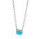 Turquoise Bezel Solitaire Necklace In Sterling Silver