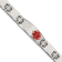 Stainless Steel Polished and Brushed Red Enamel 8.25-inch Medical ID Bracelet