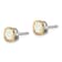 Rhodium Over Sterling Silver with 14k Accent Milky Opal Square Stud Earrings