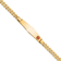 14k Yellow Gold Medical Soft Diamond Shape Red Enamel Curb Link ID Bracelet