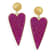 Off Park® Collection, Gold Tone Heart Shape Fushia Crystal Drop Dangle Earring