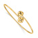 14k Yellow Gold 2mm Polished Love Knot Flexible Cuff Bangle