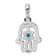 Rhodium Over 14k White Gold Turquoise Chamseh Pendant