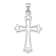 Rhodium Over 14k White Gold Budded Cross Pendant