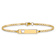 10k Yellow Gold Cut-out Heart Flat Curb Link ID Bracelet