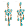 Barse Turquoise Teardrop Chandelier Earrings In Bronze