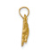 14k Yellow Gold Brushed and Diamond-Cut Horse Pendant