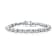 Pear Shape Pearl Simulant Tennis Bracelet In Sterling Silver