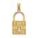 14K Yellow Gold 3D Padlock with Key Hole Charm