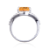 Citrine and White Topaz Sterling Silver Ring, 3.52ctw