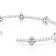 Delicate CZ Clover Station Bracelet In Sterling Silver