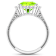 Round Green Peridot and Diamond 14K White Gold Halo Ring 3.14 ctw
