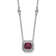 Rhodium Over Sterling Silver Fancy Created Ruby and Cubic Zirconia Necklace