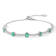 Oval Green Emerald and White Zircon Sterling Silver Bolo Tennis Bracelet