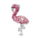 Rhodium Over Sterling Silver Polished Pink Crystal Flamingo Chain Slide