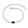 Sapphire Color CZ Station Bracelet In Sterling Silver