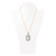 Barse Jewelry Blue Denim Dreams White Mother of Pearl Golden Pendant Necklace